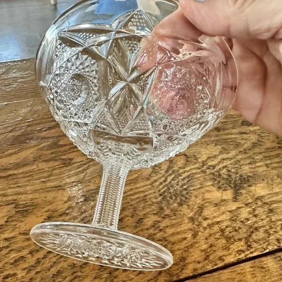 Vintage Crystal Compote American Brilliant Type Cut Glass Candy Nuts Relish Dish - Picture 4 of 5